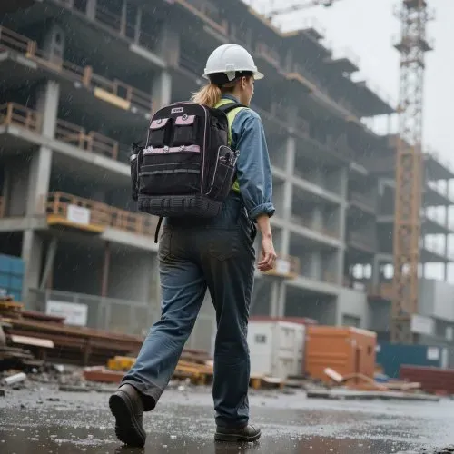 VEVOR Werkzeugrucksack, 56 Taschen, Werkzeug-Aufbewahrungs-Organizer, Backpack mit Laptopfach, Baustellenrucksack, Werkzeugtasche für Elektriker, Reparaturarbeiter & Heizungstechniker – Bild 7