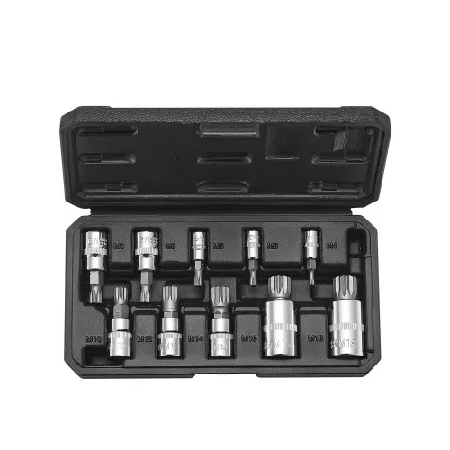 VEVOR XZN Dreikant Spline Bit Steckschlüsselsatz, 10-teilig M4 – M18, hochwertiger Cr-V-Stahl, 1/4 Zoll, 3/8 Zoll und 1/2 Zoll Antriebe, mit verbessertem Aufbewahrungskoffer, für Automobil VEVOR XZN Dreikant Spline Bit Steckschlüsselsatz, 10-teilig M4 – M18, hochwertiger Cr-V-Stahl, 1/4 Zoll, 3/8 Zoll und 1/2 Zoll Antriebe, mit verbessertem Aufbewahrungskoffer, für Automobil