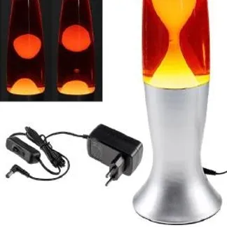 Lavalampe „CTL-ROGE LED“ 40cm Wasser: Rot, Wachs: Gelb, Body: Silber Lavalampe „CTL-ROGE LED“ 40cm Wasser: Rot, Wachs: Gelb, Body: Silber