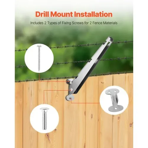 VEVOR Übersteigschutz Zaunerhöhung, 10er-Pack, Stacheldrahtabweiser 310x100x55 mm flach oder oberflächenmontiert, Stacheldrahthalter aus Stahl, ideal für Gärten, Bauernhöfe & Hinterhofzäune – Bild 4