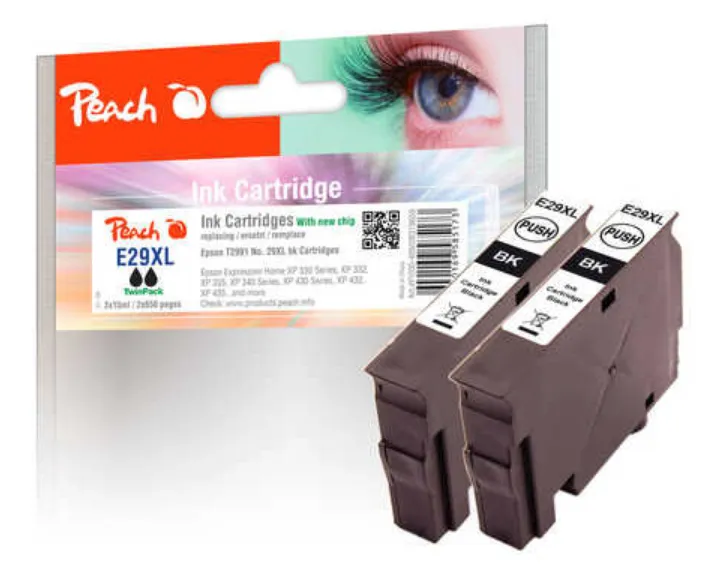 Peach 0F319659 Druckerpatrone 2 Stück(e) Schwarz Peach 0F319659 Druckerpatrone 2 Stück(e) Schwarz