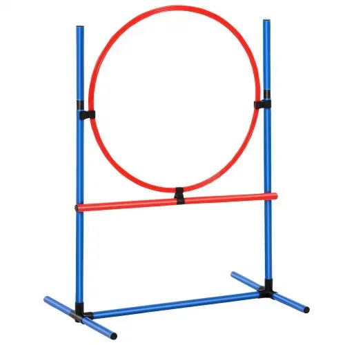 VEVOR Hunde-Agility-Trainingsausrüstung, 5-teiliges Set mit verstellbaren hohen Hürden, 6 Slalomstangen, Tunnel, Sprungring, Pausenbox, Pfeife, faltbarer Schüssel, Hindernisparcours-Set für Welpen mit Aufbewahrungstaschen – Bild 9