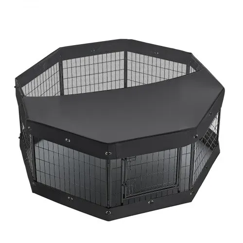 VEVOR Welpenauslauf Metall Welpenlaufstall 61 cm 8-tlg. Deckel & Bodenmatte, Spielplatz für Kleine Hunde Katzen & Andere Kleintiere Faltbar Durch die Verschiedenen Formen Vielfältig Einsetzbar – Bild 8