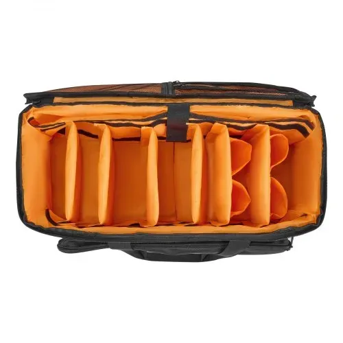 VEVOR DJ Kabeltasche 540 x 240 x 260 mm, DJ Tasche mit 6 Abnehmbaren Trennwänden, Gepolstertem Boden, 3 Außentaschen, Rollen & Griffen, 1680D, Kabeltasche für DJ-Equipment, Musikinstrumente & Zubehör – Bild 8