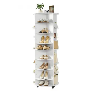 VEVOR Schuhregal Schuhschrank für 28 Paar Schuhe (7-stöckig) 360° drehbar, rollbare Schuhaufbewahrung, Schuhablage für Schlafzimmer Wohnzimmer Eingangsbereich, Weiß 588 x 588 x 1646 mm VEVOR Schuhregal Schuhschrank für 28 Paar Schuhe (7-stöckig) 360° drehbar, rollbare Schuhaufbewahrung, Schuhablage für Schlafzimmer Wohnzimmer Eingangsbereich, Weiß 588 x 588 x 1646 mm