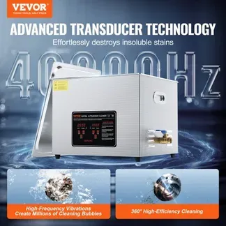 VEVOR Ultraschallreiniger 15 L professionelle 360 W Reinigungsmaschine mit Timer & Heizung, digitaler 40 kHz Ultraschallreiniger mit Korb für Uhrgläser Schmuckhalter Industrieteile Werkzeuge Silber VEVOR Ultraschallreiniger 15 L professionelle 360 W Reinigungsmaschine mit Timer & Heizung, digitaler 40 kHz Ultraschallreiniger mit Korb für Uhrgläser Schmuckhalter Industrieteile Werkzeuge Silber