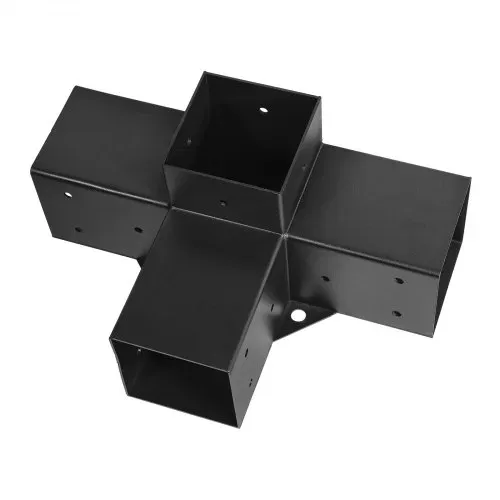 VEVOR Pfostenverbinder, Pfostennecke für 92x92 mm Pfosten, 4-Wege-Hochleistungs-Eckhalterungen, Pfostenträger, Woodworks DIY-Pfostenbasissatz, für Pavillons, Terrassenpergolen, Pavillion, 4er-Set – Bild 10