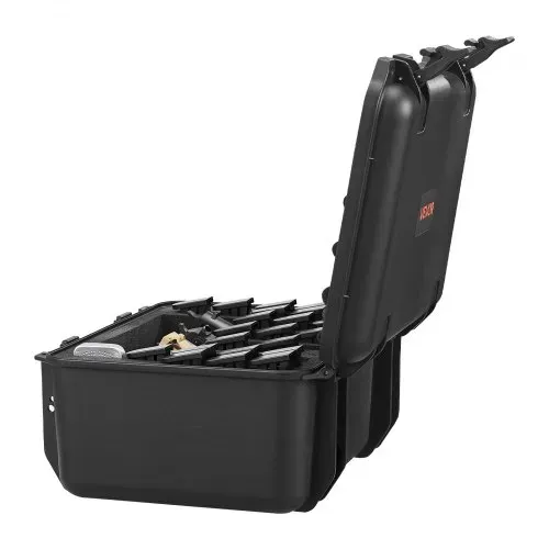 VEVOR Hartschalenkoffer für 4 Pistolen, Pistolenkoffer mit XPE-Schaumstoffeinlage 404x319x192 mm, Wasserdichter Kurzwaffenkoffer mit Anpassbarem Innenraum & Tragegriff, für Pistole Objektive Kamera – Bild 9
