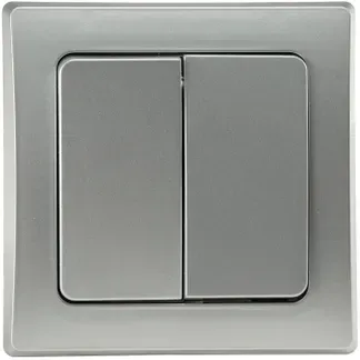DELPHI Serien-Schalter 2-fach 250V~/ 10A, inkl. Rahmen, UP, silber DELPHI Serien-Schalter 2-fach 250V~/ 10A, inkl. Rahmen, UP, silber