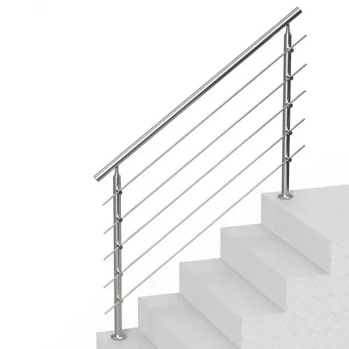 VEVOR Handläufe für Außentreppen, 150 cm Länge, 5 Querstangen, Treppenhandlauf-Set, Übergangsgeländer aus Edelstahl mit Montagesatz, doppelsäulige Treppenhandläufe für Senioren, Veranda und Terrasse – Bild 9