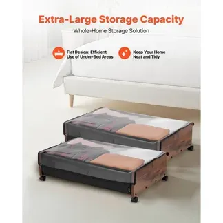 VEVOR Unterbettkommode Unterbettaufbewahrungstasche 2 Stk. rollbar (650 x 460 x 180 mm) Unterbettbehälter mit feststellbaren Rädern, mobile Aufbewahrungsbox für Kleidung Schuhe Schlafzimmer VEVOR Unterbettkommode Unterbettaufbewahrungstasche 2 Stk. rollbar (650 x 460 x 180 mm) Unterbettbehälter mit feststellbaren Rädern, mobile Aufbewahrungsbox für Kleidung Schuhe Schlafzimmer