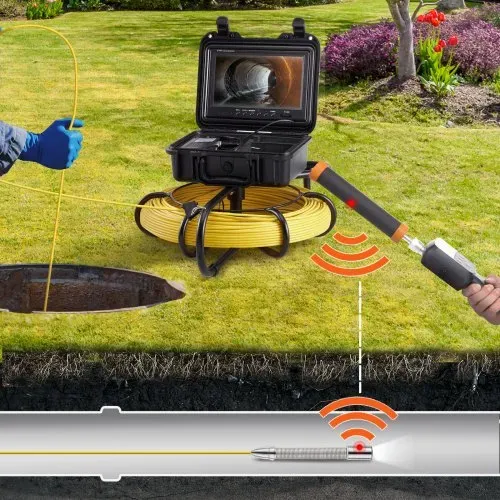 VEVOR Kanalkamera mit 512-Hz-Ortung, 91,5 m, 23 cm Rohrinspektionskamera mit DVR-Funktion, IP68-Kamera mit 12 einstellbaren LEDs, einer 16-GB-SD-Karte für Abwasserleitungen, Haus, Kanal, Abflussrohr – Bild 7