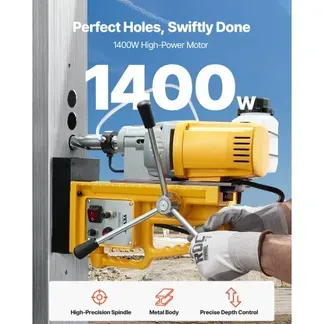 VEVOR Magnetbohrmaschine Kernbohrmaschine 1400 W 50 mm Bohrdurchmesser, 13000 N tragbare elektrische Magnetbohrmaschine, 750 U/min Drehzahl, Bohrmaschine für Metalloberflächen Industrie Heimwerker VEVOR Magnetbohrmaschine Kernbohrmaschine 1400 W 50 mm Bohrdurchmesser, 13000 N tragbare elektrische Magnetbohrmaschine, 750 U/min Drehzahl, Bohrmaschine für Metalloberflächen Industrie Heimwerker