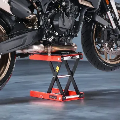 VEVOR Motorradheber Motorradhebebühne höhenverstellbarer 105-380 mm Hebescheren-Ständer mit breiter Plattform, Fahrradreparatur-Scherenheber (544 kg belastbar) mit Ratsche & Kurbel für Dirtbikes – Bild 7