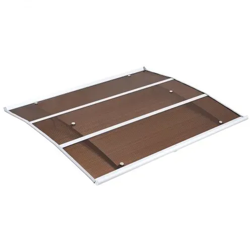 VEVOR Vordach für Haustür 120x100 cm, Pultbogenvordach, Überdachung mit Entwässerung & ABS-Halterung, Regen-, Schnee- & Sonnenschutz, Polycarbonat-Türüberdachung für Veranda & Terrasse, Braun – Bild 8