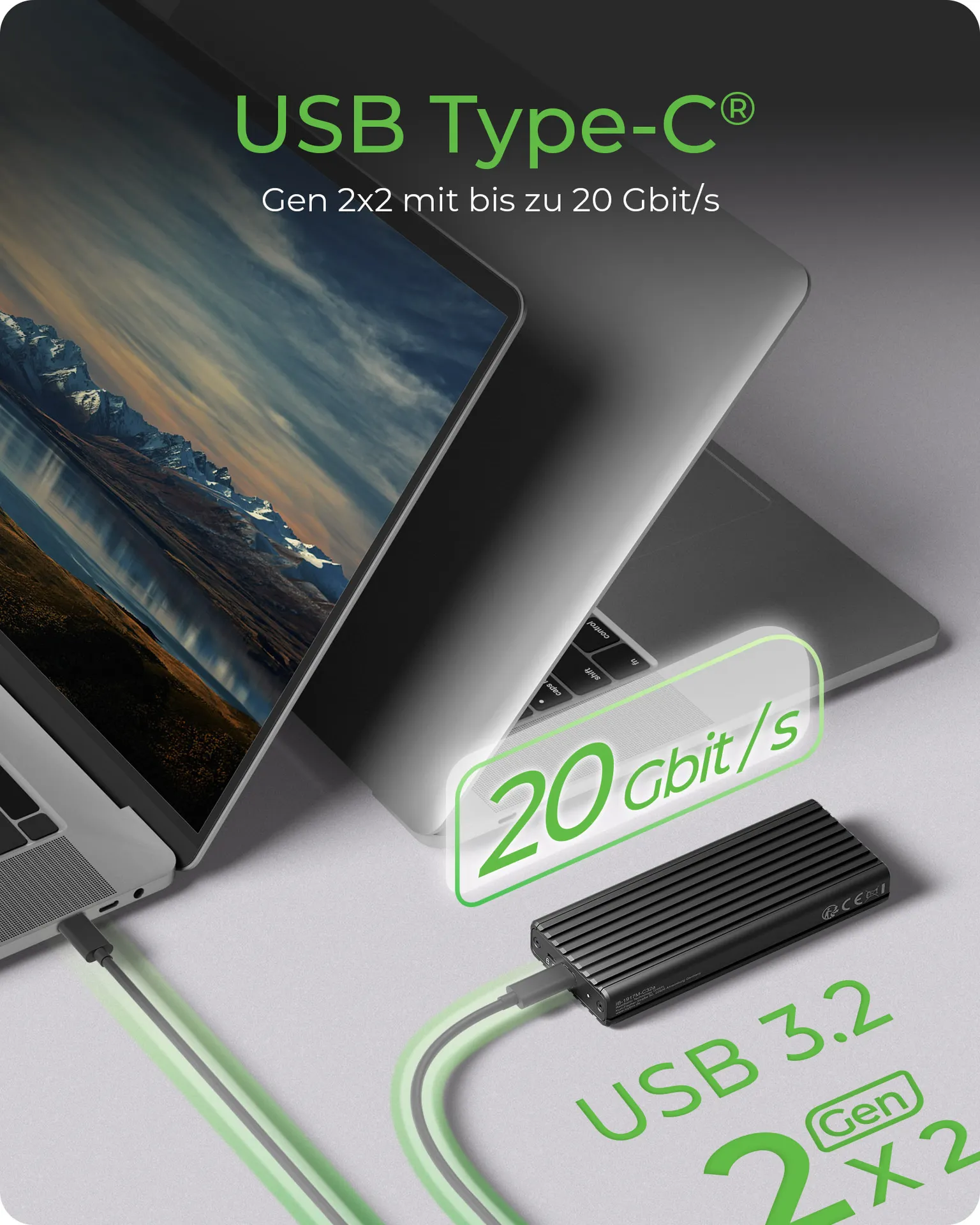 ICY BOX IB-1917M-C32a, Gehäuse für NVMe M.2 SSD zu Type-C® USB 3.2 Gen 2x2, 20 Gbit/s – Bild 7