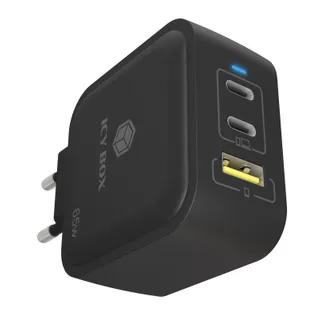ICY BOX IB-PS1030-PD, 3Port 65W GaN Ladegerät mit Power delivery, 2x USB Type-C®, 1x USB Type-A Anschluss, EU Stcker ICY BOX IB-PS1030-PD, 3Port 65W GaN Ladegerät mit Power delivery, 2x USB Type-C®, 1x USB Type-A Anschluss, EU Stcker