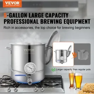 VEVOR Braukessel Bierbrauanlage Heimbrauanlage 18,93 L Brauerei Gärtopf Edelstahl VEVOR Braukessel Bierbrauanlage Heimbrauanlage 18,93 L Brauerei Gärtopf Edelstahl