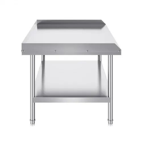 VEVOR Arbeitstisch Edelstahl, gewerblicher Arbeitstisch zur Lebensmittelzubereitung, 3-seitiger Spritzschutz, 762 x 1219 x 660 mm 689 kg Tragfähigkeit, mit einstellbarer Höhe für Restaurants – Bild 8