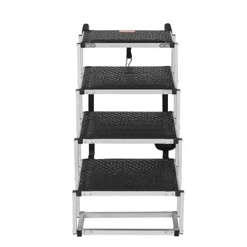 VEVOR Hundetreppe für Autos, breite 4-stufige Hundeautotreppe, zusammenklappbare Hundeautorampe mit rutschfester Oberfläche, tragbare Haustiertreppe aus leichtem Aluminium für Auto, SUV und LKW, trägt bis zu 68 kg – Bild 10