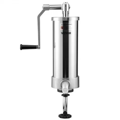 VEVOR Manueller Wurstfüller Wurstfüllmaschine 3 L, Edelstahl + Aluminium Professionelle Silberne Wurstmaschine inkl. 16 / 19 / 22 mm Füllrohre, Vertikale Wurstpresse mit Tischklemme Hausgemacht – Bild 8
