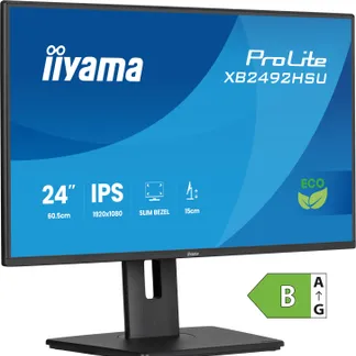 iiyama ProLite 24″ IPS Full-HD-Panel mit 4-seitigem Slim-Bezel, Energieeffizienzklasse B und höhenverstellbarem Standfuß iiyama ProLite 24″ IPS Full-HD-Panel mit 4-seitigem Slim-Bezel, Energieeffizienzklasse B und höhenverstellbarem Standfuß