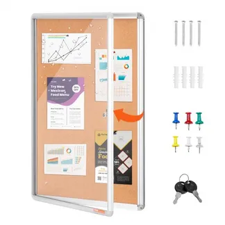 VEVOR 36″x24″ geschlossene Korktafel mit Aluminiumrahmen – abschließbares Schwarzes Brett mit Acryltür und 2 Schlüsseln – wetterfeste Wandvitrine für Schule, Zuhause, Büro VEVOR 36″x24″ geschlossene Korktafel mit Aluminiumrahmen – abschließbares Schwarzes Brett mit Acryltür und 2 Schlüsseln – wetterfeste Wandvitrine für Schule, Zuhause, Büro
