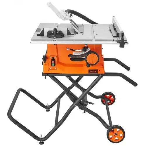 VEVOR Tischkreissäge 1800W, Tischsäge Ø254mm 4800U/min, 85mm bei 90° Querschnitt 55mm bei 45° Schrägschnitt, Winkelanschlag -60˚/60˚, Ideal für Schneiden von Holz und DIY-Holzbearbeitungsprojekte – Bild 10