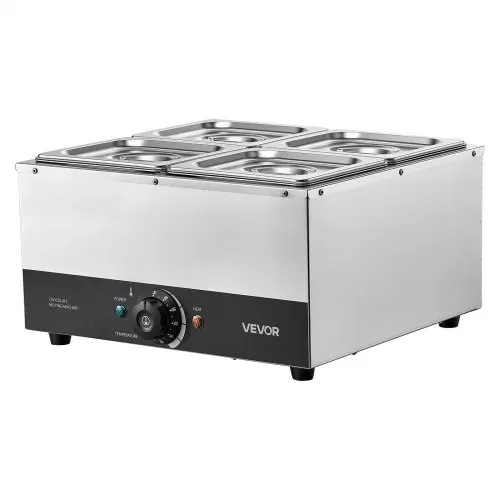 VEVOR Schokoladenschmelzmaschine 4 Abnehmbare Behälter Edelstahl 1,2 kW, für Bäckereien, Konditoreien und Restaurants, mit Temperaturregelung 30–85 ℃, Trockenlaufschutz, Schokoladentempiermaschine – Bild 9