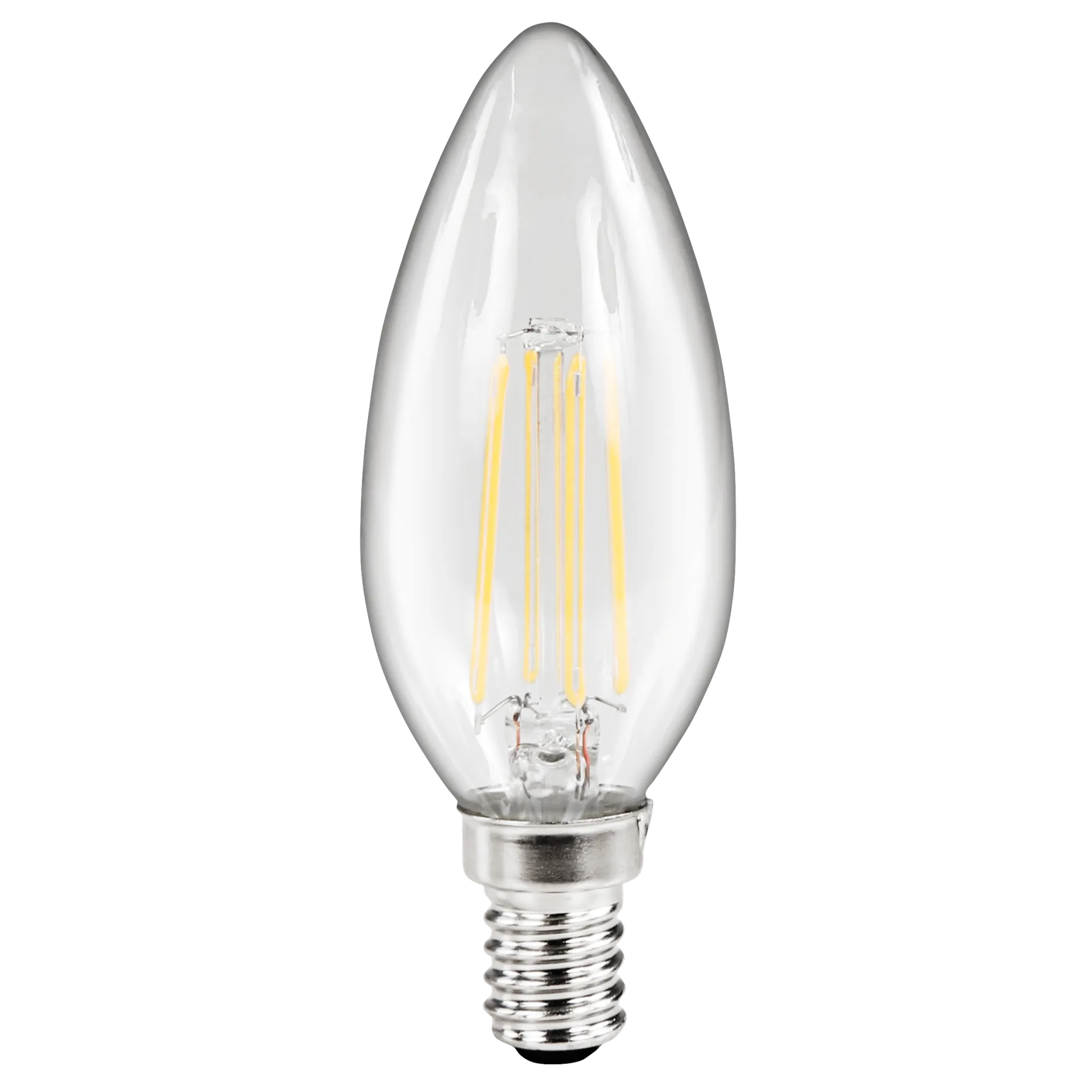 LED Filament Kerzenlampe McShine “Filed“, E14, 4W, 490 lm, warmweiß, klar LED Filament Kerzenlampe McShine “Filed“, E14, 4W, 490 lm, warmweiß, klar