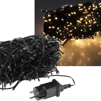 LED Aussen-Lichterkette „CT-ALK400“ 40m warmweiß, Kabel schwarz, IP44, 400 LEDs LED Aussen-Lichterkette „CT-ALK400“ 40m warmweiß, Kabel schwarz, IP44, 400 LEDs