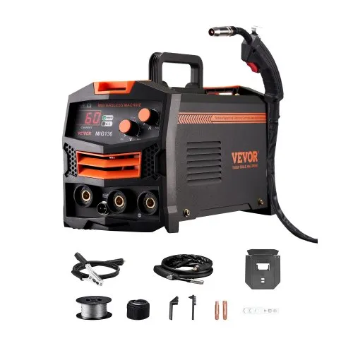 VEVOR MIG-Schweißgerät, 130 A synergetische MIG-Schweißmaschine, gasloses Fülldraht-Welder, tragbarer MIG-Schweißer mit IGBT-Wechselrichtertechnologie und digitalem Anzeigebildschirm VEVOR MIG-Schweißgerät, 130 A synergetische MIG-Schweißmaschine, gasloses Fülldraht-Welder, tragbarer MIG-Schweißer mit IGBT-Wechselrichtertechnologie und digitalem Anzeigebildschirm