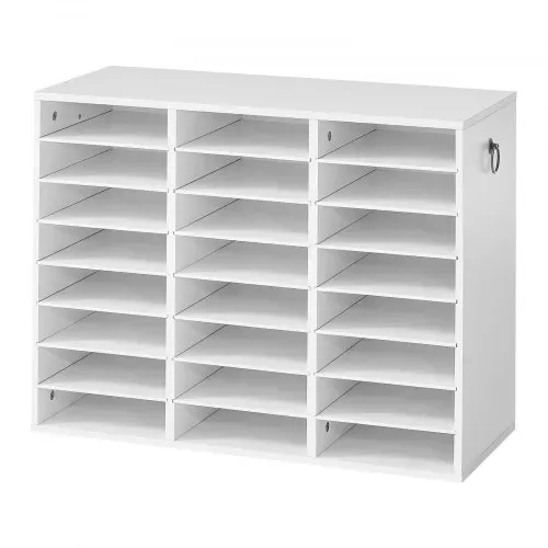 VEVOR Dokumentenablage Holz Schreibtisch Organizer mit 24 Fächern Weiß, Ablagefach für Standard-A4-Dokumente Akten & Papiere, mit Verstellbaren Einlegböden für Büro, Zuhause & Klassenzimmer, MDF – Bild 10