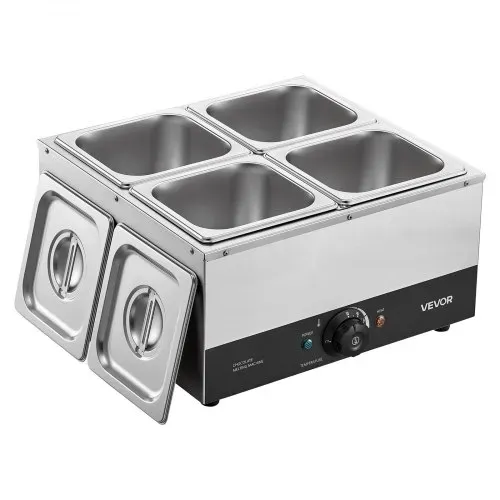 VEVOR Schokoladenschmelzmaschine 4 Abnehmbare Behälter Edelstahl 1,2 kW, für Bäckereien, Konditoreien und Restaurants, mit Temperaturregelung 30–85 ℃, Trockenlaufschutz, Schokoladentempiermaschine – Bild 8