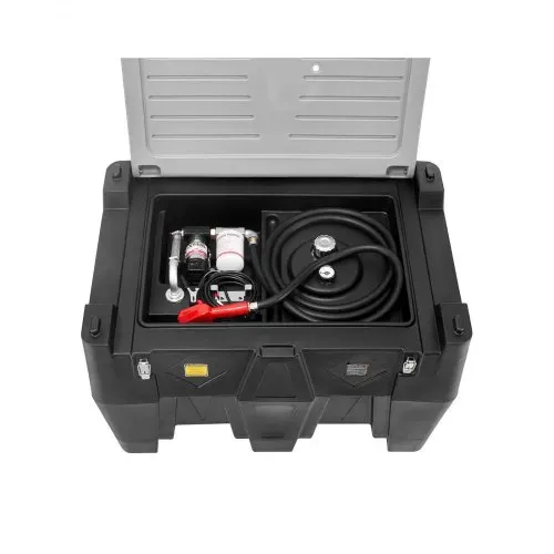VEVOR Tragbarer Dieseltank, 484,5 L Fassungsvermögen & 45 L/min Durchflussrate, Gaskraftstofftank mit 12 V Transferpumpe & 4 m Gummischlauch, Diesel-Transfertanks für Kraftstofftransport, Schwarz – Bild 8