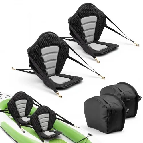 VEVOR 2 x Kajaksitz 12 mm Dicke, Gepolsterter Sitz für Stand-Up-Paddle-Board, Bootssitz mit Rückenlehne & Aufbewahrungstasche & Verstellbaren Gurten für SUP Kanu Angelboot Aufblasbares Kajak VEVOR 2 x Kajaksitz 12 mm Dicke, Gepolsterter Sitz für Stand-Up-Paddle-Board, Bootssitz mit Rückenlehne & Aufbewahrungstasche & Verstellbaren Gurten für SUP Kanu Angelboot Aufblasbares Kajak