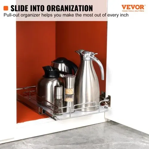 VEVOR ausziehbares Gewürzregal (315x420x85 mm) Spülschrankregal Küchenschrank, Schiebeschublade Waschbecken Gewürzregal Schrank Organizer Unterschrankregal 345x450x185 mm (Einbaumaße) VEVOR ausziehbares Gewürzregal (315x420x85 mm) Spülschrankregal Küchenschrank, Schiebeschublade Waschbecken Gewürzregal Schrank Organizer Unterschrankregal 345x450x185 mm (Einbaumaße)
