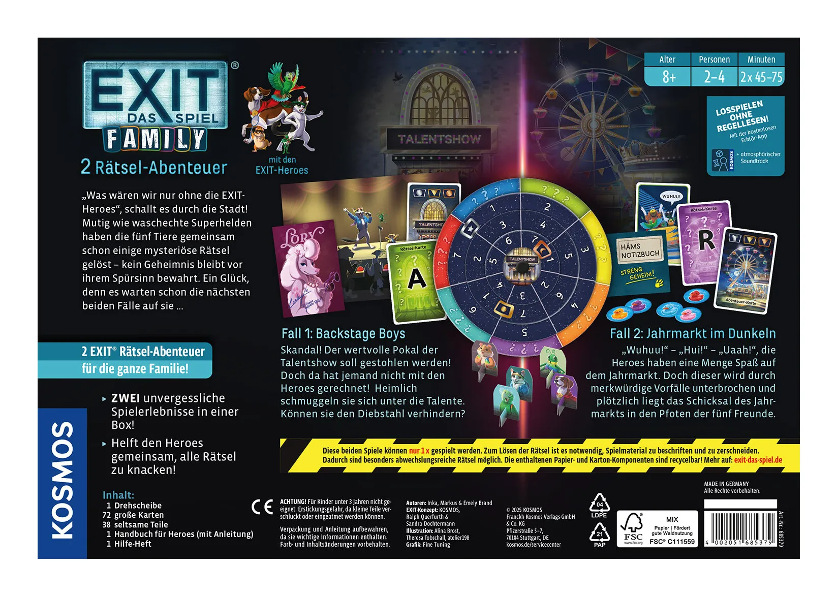 Kosmos EXIT- Das Spiel Family: Backstage Boys / Jahrmarkt im Dunkeln – Bild 2