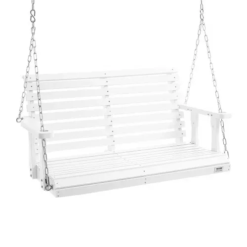VEVOR Hollywoodschaukel Zedernholz, 1240x710x600mm, Terrassenschaukel für Hof und Garten, verbesserte Tragkraft von ca. 400 kg, robuste Schaukelstuhlbank mit Aufhängeketten für den Außenbereich, Weiß – Bild 9