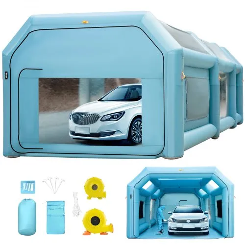 VEVOR Aufblasbare Sprühkabine Zelt 8x4x3m Lackierkabine Zelt 210D Oxford-Gewebe PVC Auto Lackierkabine mit 2 abnehmbaren Türen Gebläse inkl. Ideal für Autolackierung und Reparatur von Motorrädern VEVOR Aufblasbare Sprühkabine Zelt 8x4x3m Lackierkabine Zelt 210D Oxford-Gewebe PVC Auto Lackierkabine mit 2 abnehmbaren Türen Gebläse inkl. Ideal für Autolackierung und Reparatur von Motorrädern