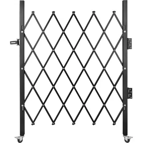 VEVOR Einzel Sicherheitstor 108 × 131 cm(W × H) Falttürtor aus Kanalstahl, flexibel erweiterbares einziehbare Verkehrssperre, 360°-Roll-Barrikadentor Schwarz Straßengaragenbau Einfahrtszaun – Bild 9