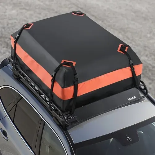 VEVOR Dachträgerkorb 1300 x 910 x 105 mm Dachgepäckträger 90,7 kg Tragkraft, Autodachkorb aus Legierter Stahl mit Gepäcktasche (112 x 87 x 26 cm) Dachgepäcknetz Ratschengurten, Ideal für SUV Lkw Pkw – Bild 7