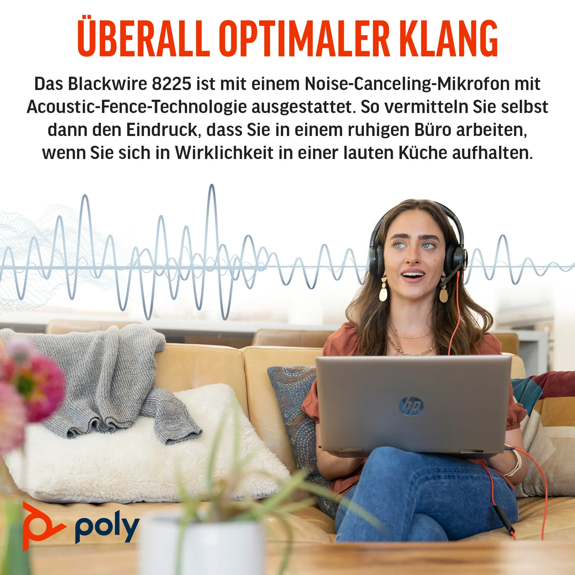HP Poly Blackwire 8225 USB-C Stereo-Headset, für Microsoft Teams zertifiziert, + USB-C/A-Adapter – Bild 5