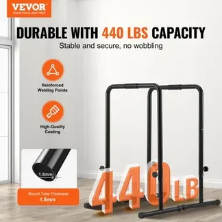 VEVOR Dip-Stangen Dip-Ständer-Station mit Einstellbarer Höhe, 200 kg Fitness-Workout-Dip-Stangen-Station, Stabilisator, Parallette-Liegestützständer, Parallelbarren Krafttraining im Heim-Fitnessstudio VEVOR Dip-Stangen Dip-Ständer-Station mit Einstellbarer Höhe, 200 kg Fitness-Workout-Dip-Stangen-Station, Stabilisator, Parallette-Liegestützständer, Parallelbarren Krafttraining im Heim-Fitnessstudio