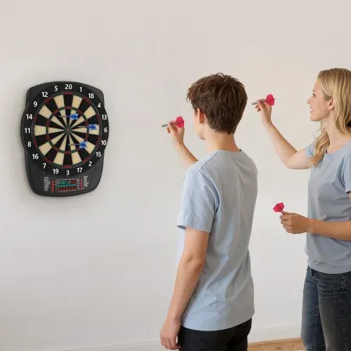 VEVOR Elektronische Dartscheibe, 342,9 mm E-Dartboard mit 43 Spielen & über 200 Variationen für bis zu 8 Spieler, 6 Dartschäfte mit Flights & 50 Ersatz-Pfeilspitzen, Farb-LCD-Punkteanzeige – Bild 7