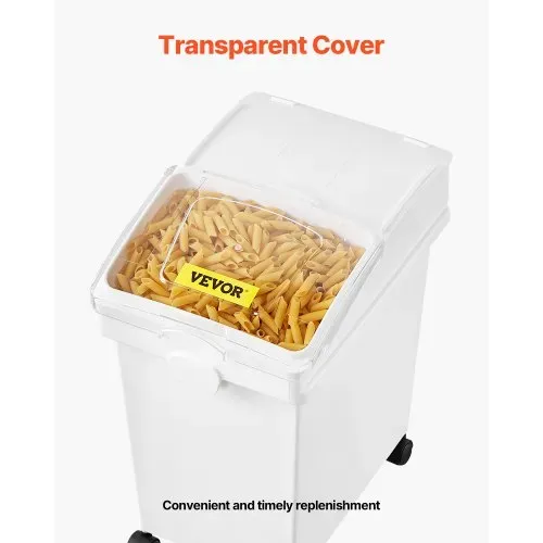VEVOR Mehl und Reis Behälter Kapazität 15 kg, 3 Stück Aufbewahrungsbox Küche 25 x 35,5 x 43 cm, dreifach Vorratsdosen weiß Speicherung für Getreide und anderen Trockenwaren – Bild 5