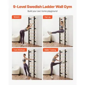VEVOR schwedische Leiterwand 9-stufiges Kletterspielzeug Wandturnhalle aus Massivholz + Karbonstahl 150 kg belastbares Indoor-Klettergerüst mit 8 x 8 cm Power Rack-Zubehör Turnreck VEVOR schwedische Leiterwand 9-stufiges Kletterspielzeug Wandturnhalle aus Massivholz + Karbonstahl 150 kg belastbares Indoor-Klettergerüst mit 8 x 8 cm Power Rack-Zubehör Turnreck