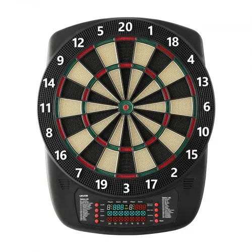 VEVOR Elektronische Dartscheibe, 342,9 mm E-Dartboard mit 43 Spielen & über 200 Variationen für bis zu 8 Spieler, 6 Dartschäfte mit Flights & 50 Ersatz-Pfeilspitzen, Farb-LCD-Punkteanzeige – Bild 9