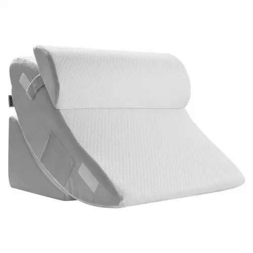 VEVOR Orthopädisches Bett Keilkissen, 4-teilig, Stütze für Beine, Nacken & Schultern, Kissen nach Operationen gegen Rückenschmerzen, Sodbrennen, Schnarchlinderung, Aufrichten im Bett, Weiß/Grau – Bild 8