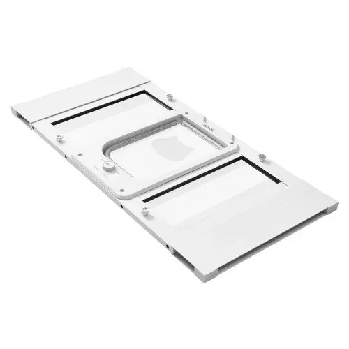 VEVOR Katzenklappe Katzentür Anpassbar an Fensterbreiten (686-813 mm), Wetterfeste Haustiertür mit 4 sicheren Verriegelungsmodi & Aluminiumrahmen & Hochtransparentem Glas & Magnetverschluss, Weiß – Bild 8
